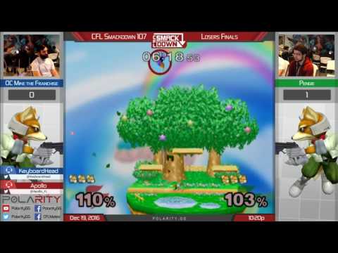 CFL Smackdown 107 Melee - OC Mike (Fox,Falco) vs Pengie (Fox) - Losers Finals