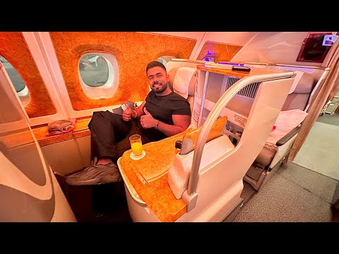 UnBoxing the EMIRATES A380 BUSINESS CLASS EXPERIENCE : UNLIMITED FOOD & DRINKS