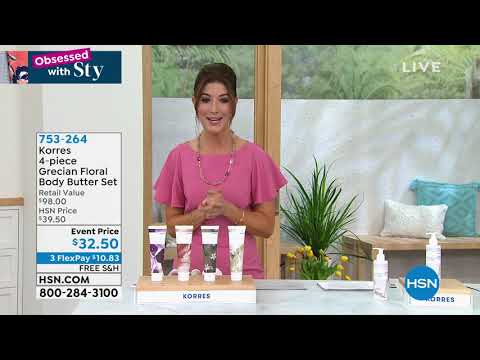 Korres – 4-teiliges Körperbutter-Set mit griechischem Blumenmuster