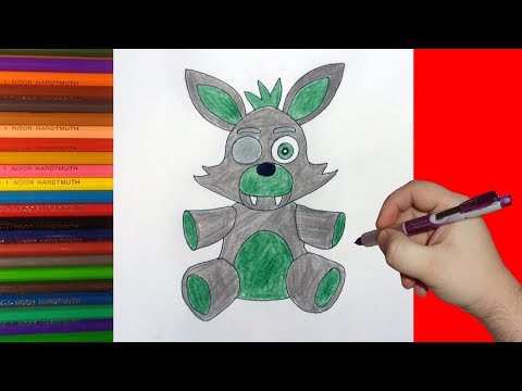 How to draw Phantom Foxy Plush, FNAF, Как нарисовать...