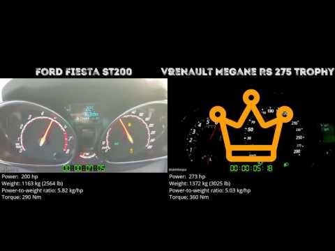 Ford Fiesta ST200 vs Renault Megane RS 275 Trophy // 0-100 km/h