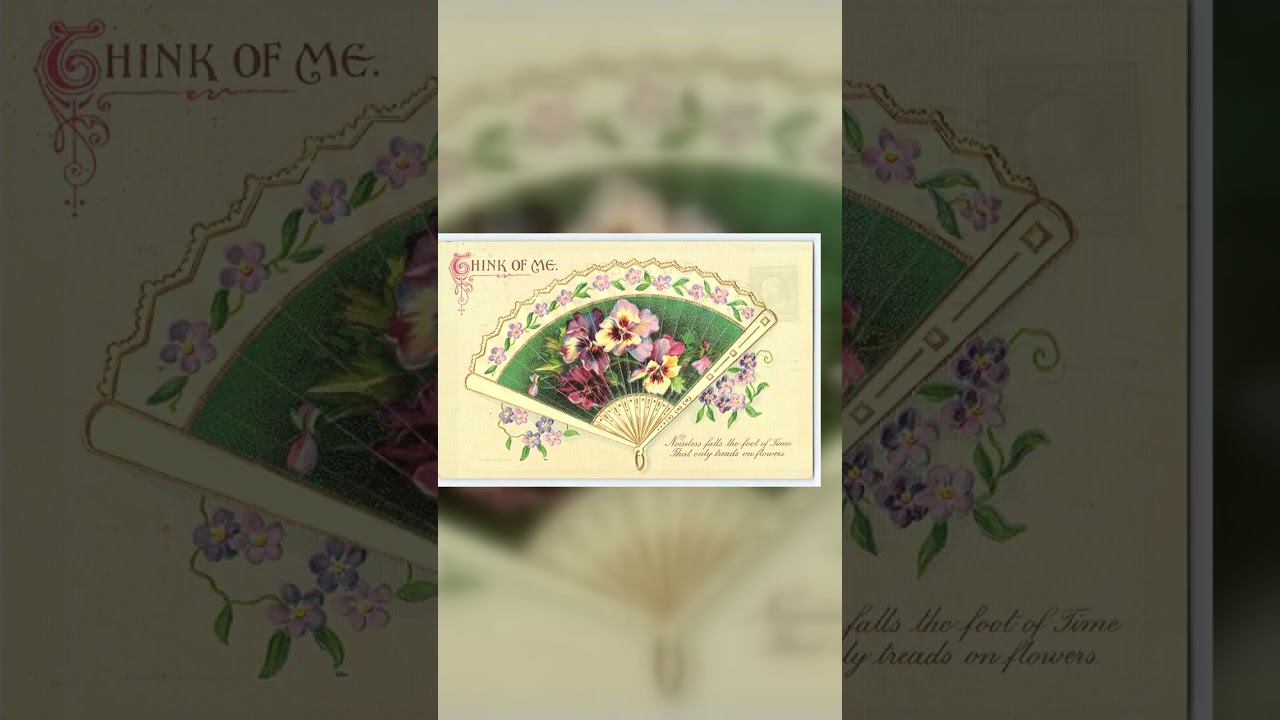Printed in Germany, Divided Back, Floral Fan, 1912 Postmark Video