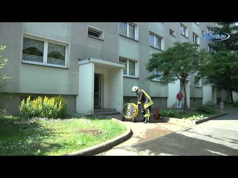 Kellerbrand im Plattenbau in Zwickau (Sachsen) 02.07.2010