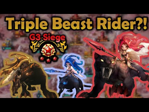 Rushing G3 Siege - Triple Beast Rider team?! - Summoners War