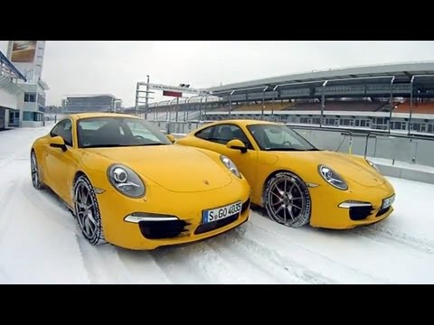 911 Carrera S vs 4S Twin Drift Schnee Hockenheim Test sport auto