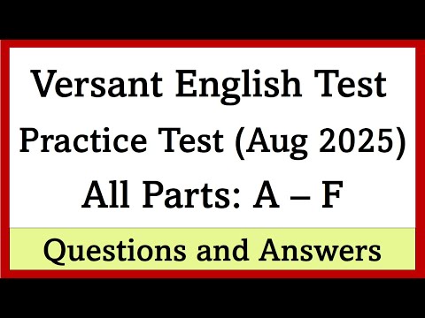 Versant Speaking Test Full Test with Answers (Unofficial)