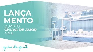 Quarto de Bebê Montessoriano Chuva de Amor Azul - Grão de Gente