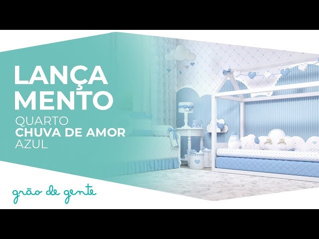 Quarto de Bebê Montessoriano Chuva de Amor Azul - Grão de Gente