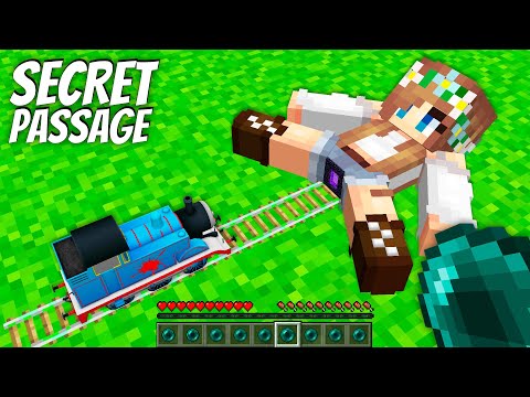 I found a SECRET PASSAGE inside GIRL in Minecraft ! Where is  TRAIN THOMAS  going ?