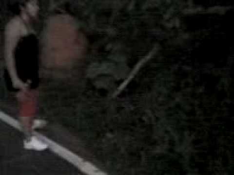 Eu e Leontina roubando abobrinha na beira do asfalto