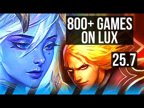 LUX vs VLADIMIR (MID) | 800+ games | KR Master | 25.7