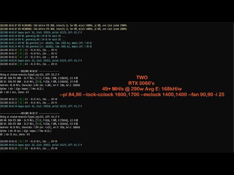 Ravencoin @ 49+ MH/s (NEW SETTINGS) | Two RTX 3060's (LHR) w/ T-Rex Miner