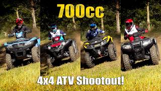 700cc 4x4 ATV Shootout | Grizzly 700 vs KingQuad 750 vs Outlander 700 vs Rubicon 700