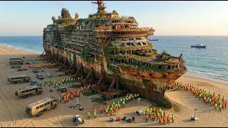 A 99-year-old abandoned cruise ship has been transformed into a luxury villa.