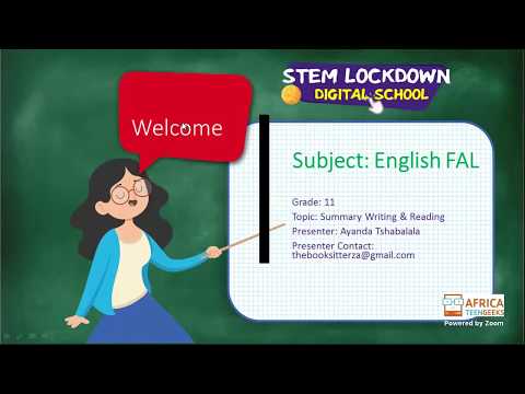 Grade 11 English FAL, Thursday 21 May 2020