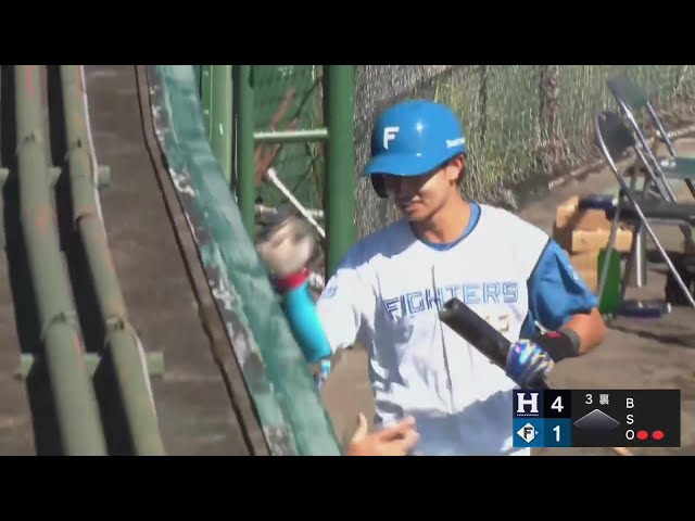 【미야자키 PL】반격 개시!! 파이터즈·히라타 다이키 솔로 홈런으로 1점을 돌려준다!! 2024년 10월 9일 홋카이도 일본 햄 파이터스