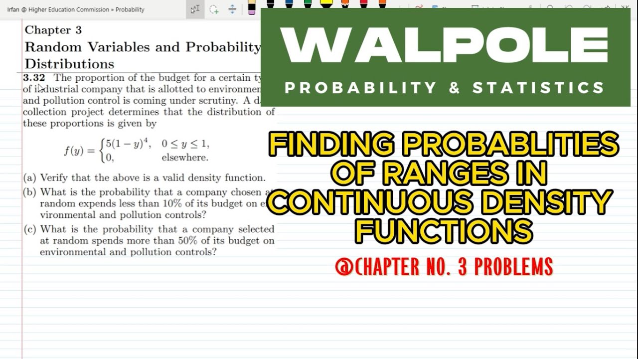 Using PDF in Probability Calculation |Probability & Statistics for Engineers & Scientists by Walpole