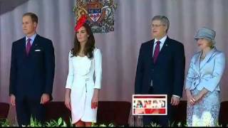 Maria Aragon on Canada Day singing the National Anthem and meeting dignitaries