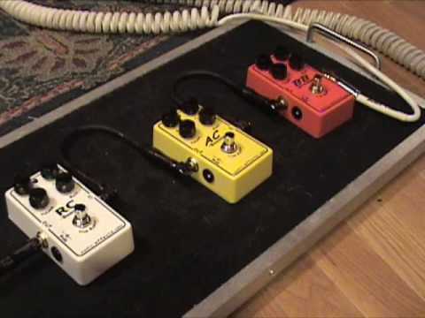 Xotic Effects RC AC Booster and BB Preamp guitar effects pedal demo w SG & Jaguar Twin Amp