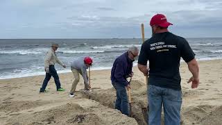 Excavating Storm Deposits in a Shallow Trench at North Beach, Sandy Hook, NJ