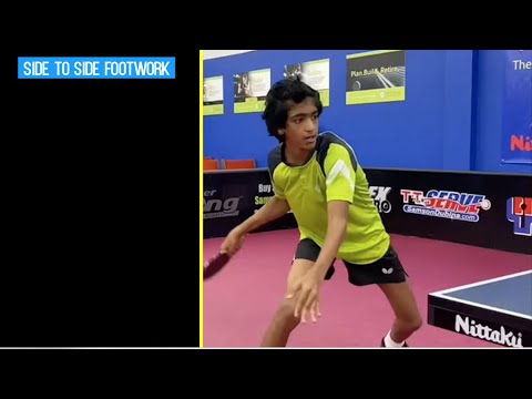 Butterfly Training Tips with Nandan Naresh - Forehand Loop Side to Side Footwork