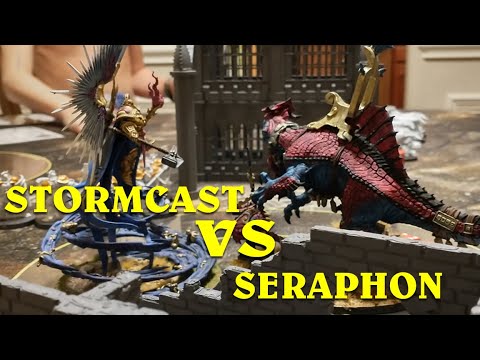 AOS Battle Report - Seraphon vs Stormcast - Firelance Temple-host and 30 Saurus Knights!