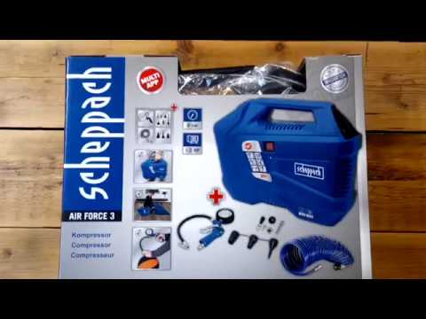 New Compressor Scheppach AIRFORCE 3 UNBOXING+TEST!!!