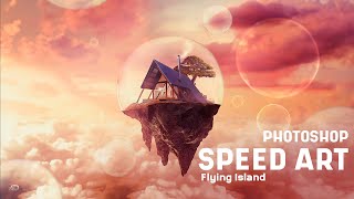 flying Island Photo Manipulation Photoshop Tutorial Composite + PSD Adartdesign