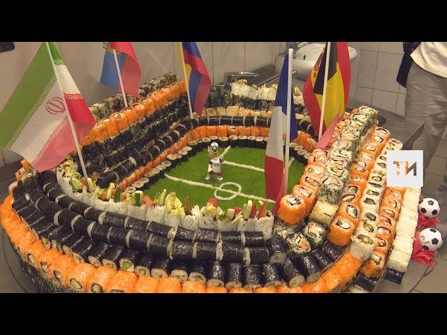 Казань установила рекорд по самому большому футбольному стадиону из роллов