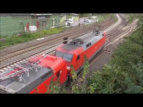 DB Double Traction pulls heavy freight train - Germany