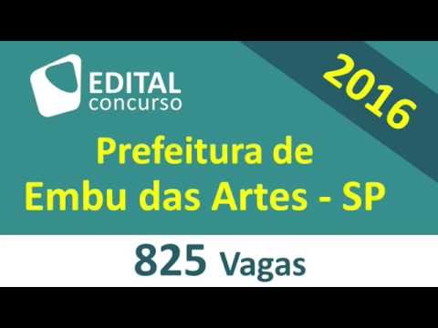 Edital Concurso Prefeitura de Embu das Artes SP 2016 - São Paulo