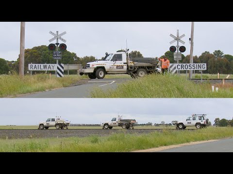 Three ARTC Hi-Rail Utility Vehicles - PoathTV Australian Trains & Railways