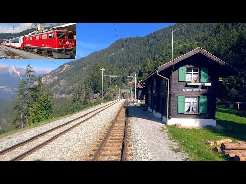 ★ 4K 🇨🇭 Samedan  - St. Moritz - Chur, Glacier express cab ride in a Ge 4/4 I from 1953 [09.2020]