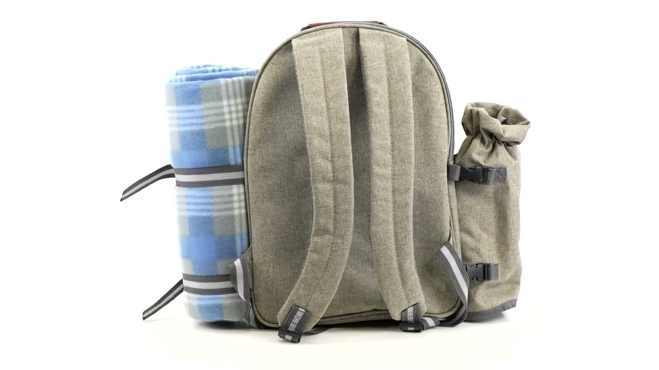 2 Person Picnic Cooler Backpack with Blanket