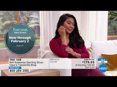 Bali RoManse Sterling Silver Opal and Tanzanite Ring