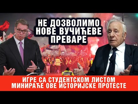 Prof. dr Slobodan Komazec: IGRE SA STUDENTSKOM LISTOM MINIRAĆE OVE ISTORIJSKE PROTESTE