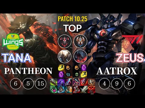 JAG TaNa Pantheon vs T1 Zeus Aatrox Top - KR Patch 10.25