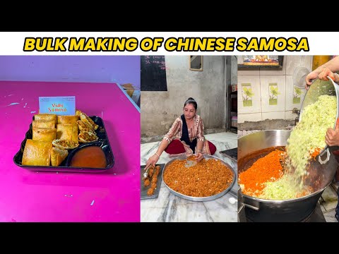 Bulk Making of Chinese Samosa by Vidhi Samosa | Factory Shoot