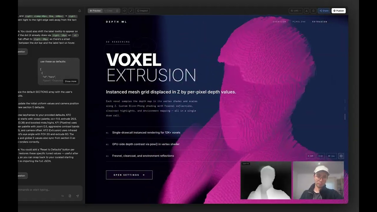 Build a 3D website using reconstructions