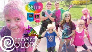 Chameleon Colors Gymnastics and Rainbow Explosion with 6 Kids! | Crazy8Family