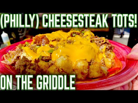 FIRST COOK ON THE NEW GRIDDLE! (PHILLY) CHEESESTEAK TOTS! BETTER THAN DOMINOS? PIT BOSS DELUXE