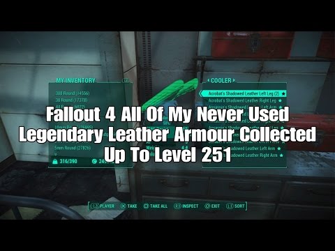 Fallout 4 All Of My Never Used Legendary Leather Armour Collected Up To Level 251