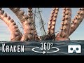 360 Kraken eats a Ship: Virtual Reality Sea Monsters scary 360 Video for VR Box, Oculus Go, Gear VR
