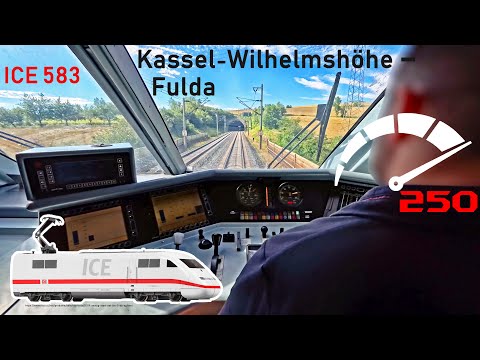 250 km/h aus Lokführersicht | ICE 583 Kassel-Wilhelmshöhe - Fulda | ICE-Führerstandsmitfahrt