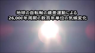 地球の自転軸の歳差運動による26,000年周期の数百年単位の気候変化