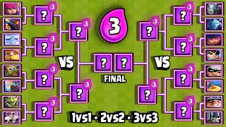 TOURNAMENT CARDS OF 3 ELIXIR  | 1vs1 - 2vs2 - 3vs3 | Clash Royale