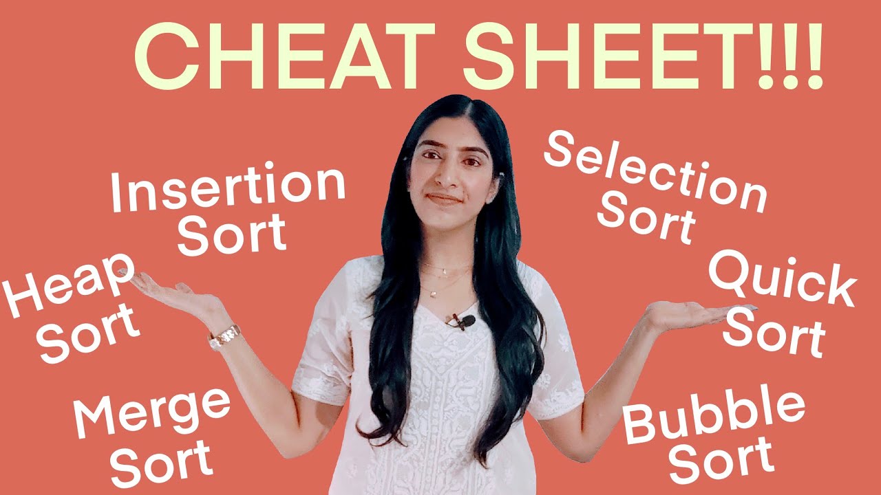 Sorting Algos Cheat Sheet! Comparison of Properties-Bubble, Selection, Insertion, Merge, Quick, Heap