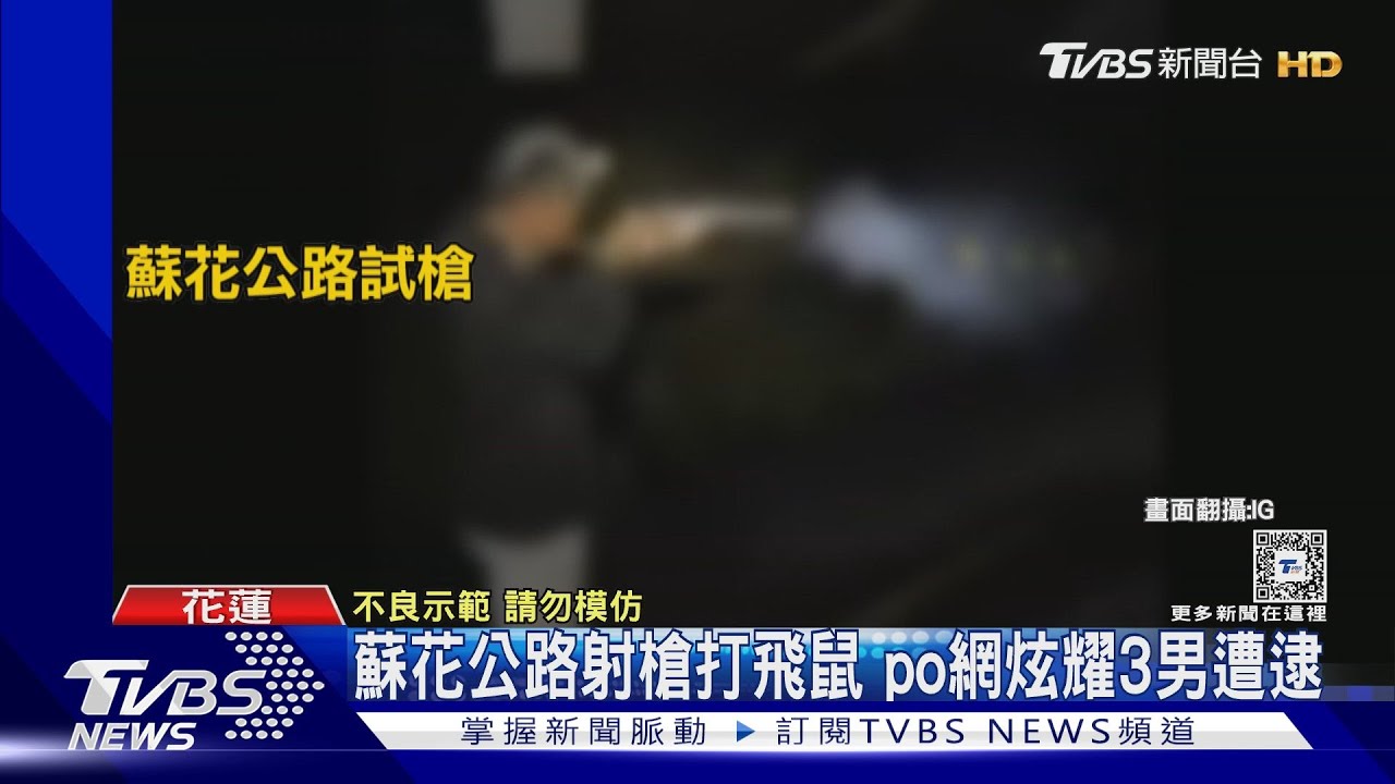 蘇花公路射槍打飛鼠　po網炫耀3男遭逮