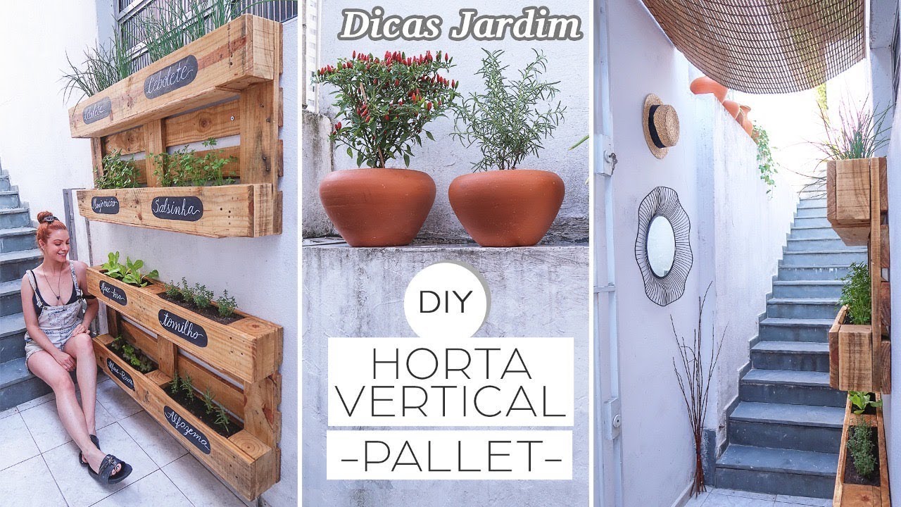 DIY Horta Vertical ( Pallet ) , transformando cantinho da casa !