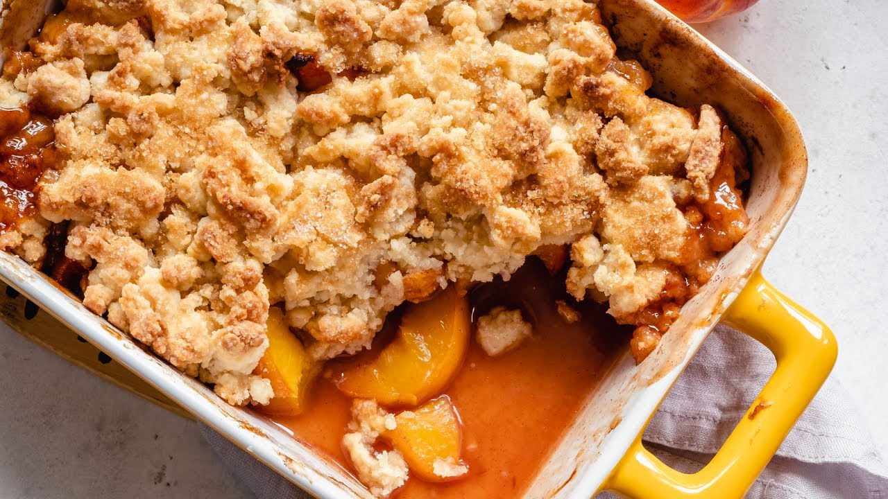 Easy Recipe for Peach Cobbler - 5 Minute Prep!